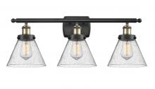 Innovations Lighting 916-3W-BAB-G44-LED - Cone - 3 Light - 28 inch - Black Antique Brass - Bath Vanity Light