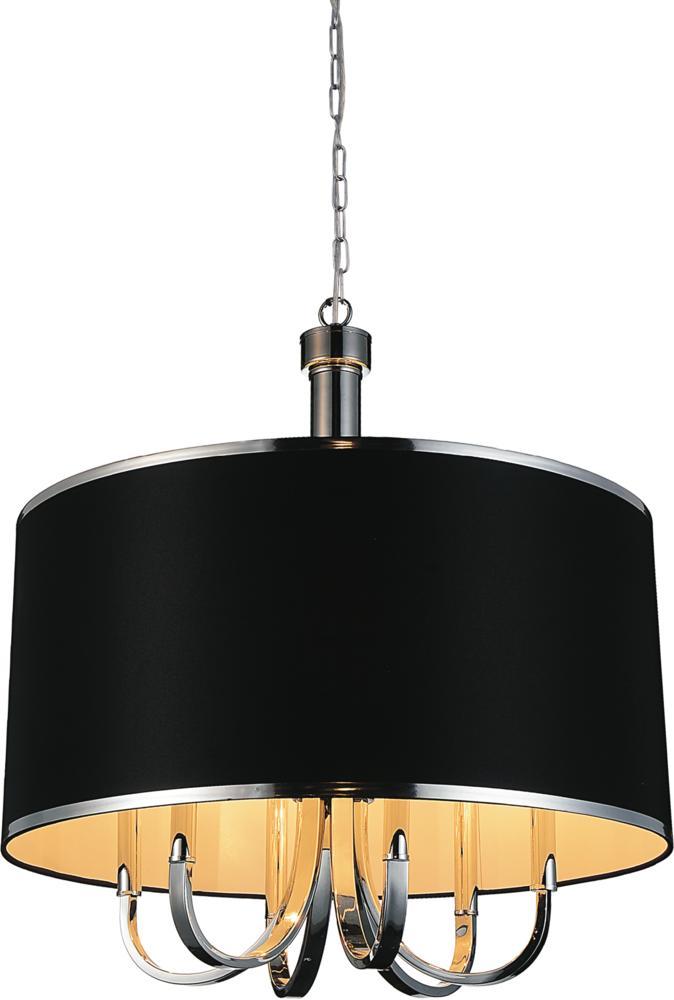 6 Light Drum Shade Chandelier With, Cylinder Shade For Chandelier