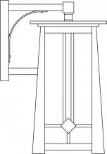 Arroyo Craftsman ABB-9CLR-AB - 9" Aberdeen wall mount