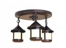 Arroyo Craftsman BCM-6S/3M-RC - 6" berkeley short body 3 light ceiling mount