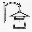 Arroyo Craftsman CB-8HGW-S - 8" carmel wall mount with hillcrest overlay