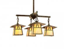 Arroyo Craftsman CCH-8/4HTN-MB - 8" carmel 4 light chandelier with hillcrest overlay