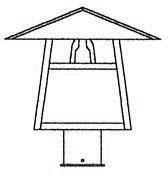 Arroyo Craftsman CP-12BWO-P - 12" carmel post mount with bungalow overlay