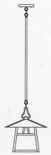 Arroyo Craftsman CSH-12DCR-VP - 12" carmel stem hung pendant with dart overlay