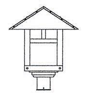 Arroyo Craftsman EP-16TCR-P - 16" evergreen post mount with t-bar overlay
