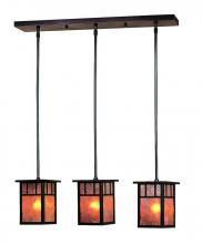Arroyo Craftsman HICH-4L/3AAM-VP - 4" huntington 3 light in-line, classic arch overlay