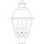 Arroyo Craftsman INP-10MRCS-P - 10" inverness post mount with metal roof