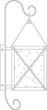 Arroyo Craftsman NOB-8OF-AB - 8" nottingham wall mount