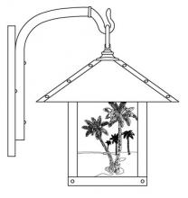 Arroyo Craftsman TRB-12PTCR-RC - 12" timber ridge wall bracket with palm tree filigree