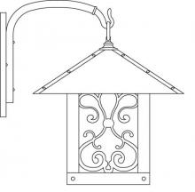 Arroyo Craftsman TRB-16ASCR-RC - 16" timber ridge wall bracket with ashbury  filigree