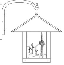 Arroyo Craftsman TRB-16CTM-RC - 16" timber ridge wall bracket with cactus  filigree