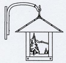 Arroyo Craftsman TRB-16MNF-RC - 16" timber ridge wall bracket with mountain filigree