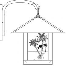 Arroyo Craftsman TRB-16PTAM-RC - 16" timber ridge wall bracket with palm tree  filigree