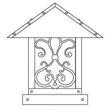 Arroyo Craftsman TRC-12ASWO-BZ - 12" timber ridge column mount with ashbury  filigree