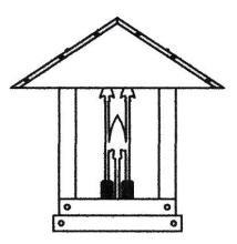 Arroyo Craftsman TRC-16AROF-VP - 16" timber ridge column mount with arrow filigree