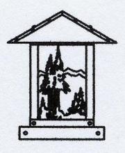 Arroyo Craftsman TRC-9MNF-BZ - 9" timber ridge column mount with mountain filigree