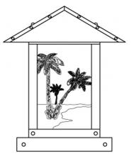Arroyo Craftsman TRC-9PTF-BZ - 9" timber ridge column mount with palm tree filigree