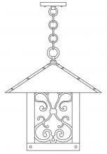 Arroyo Craftsman TRH-16ASF-VP - 16" timber ridge pendant with ashbury  filigree