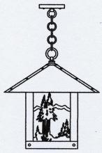 Arroyo Craftsman TRH-16MNF-RB - 16" timber ridge pendant with mountain filigree