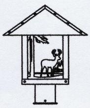Arroyo Craftsman TRP-12DRTN-P - 12" timber ridge post mount with deer filigree