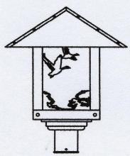 Arroyo Craftsman TRP-16GSGW-MB - 16" timber ridge post mount with goose filigree