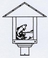 Arroyo Craftsman TRP-16TRCR-P - 16" timber ridge post mount with trout filigree