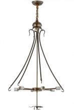 Meyda White 98896 - 40" Wide Antique Copper 6 LT Inverted Pendant Hardware